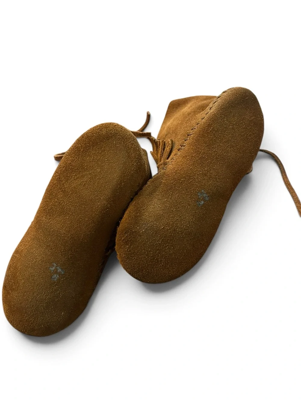 Vintage Toddler 11.5 Minnetonka Brown Suede Moccasin Boots with Concho Accent